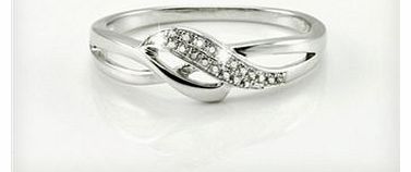 Unbranded 64A Diamond Swirl Ring in Silver Size O