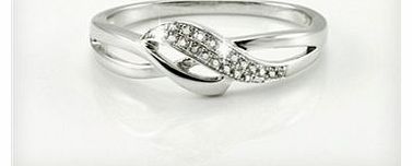 Unbranded 64A Diamond Swirl Ring in Silver Size P