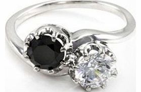 Made with a black diamond stone and SWAROVSKI ZIRCONIA crystal, this ring offers a striking twist on a classic design. The rhodium-plated band is made with solid 925 stirling silver is a size PHighlightsBlack diamond and SWAROVSKI ZIRCONIA ring Solid