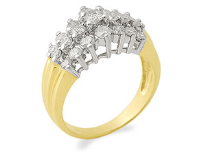 Unbranded 9ct-Gold-1-Carat-Diamond-Cluster-Ring-049201