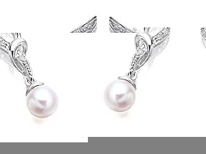 Unbranded 9ct White Gold Diamond and Cultured Pearl Drop Earrings 049658
