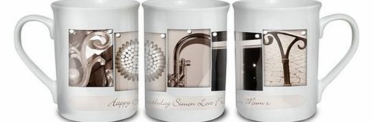 Abstract Personalised 40th Birthday Mug This Personalised 40th Birthday Mug uses architectural images to create letters! The images spell out Forty and you can personalise the bottom with a message up to 50 characters. Please take your spelling caref