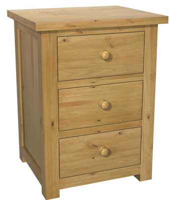 Unbranded Aylesford Pine 3 Drawer Bedside Cabinet