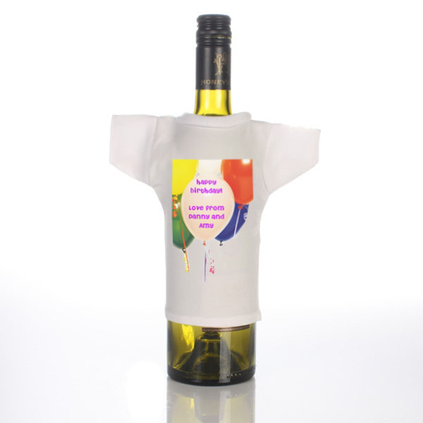 Unbranded Balloons Personalised Wine Bottle T-Shirt