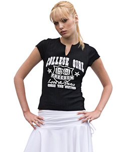 College Girl T-Shirt Black 10
