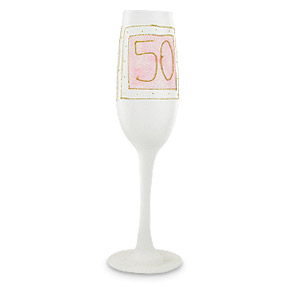 Unbranded Handpainted 50th Birthday Giltter Champagne Flute