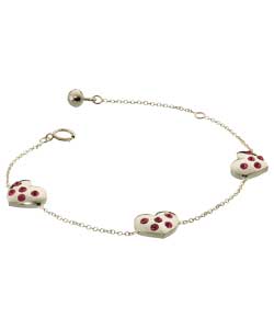 Unbranded Little Hearts Sterling Silver Charm Bracelet