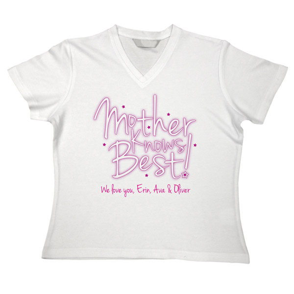 Unbranded Mother Knows Best Personalised T-shirt Size 12/14