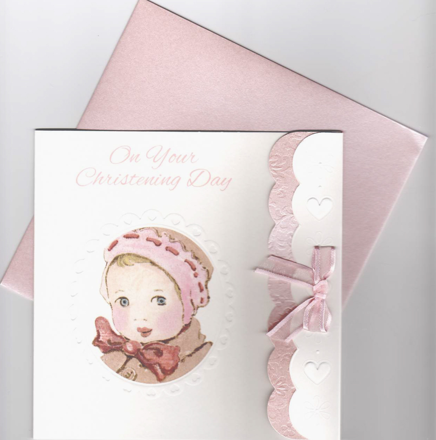 Unbranded Nostalgic Baby Girl Christening Card