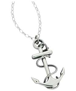 Unbranded Oxidised Sterling Silver Anchor Pendant