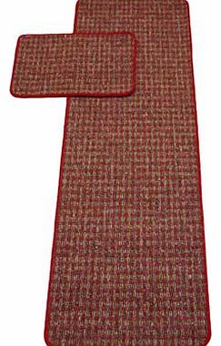 Poise 57x150cm Runner and 57x40cm Doormat - Red. 