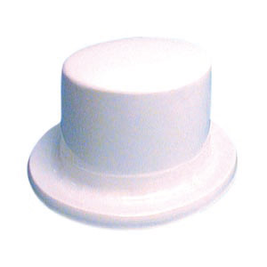 Top hat, white plastic