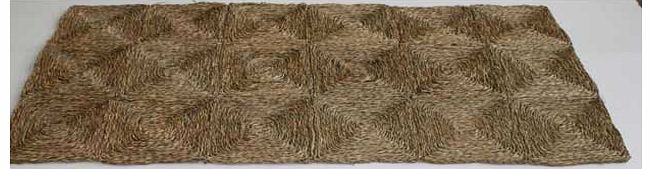 This rug is made from 100% natural Vietnamese Seagrass. it is suitable for use indoors and looks great in conservatories. 100% polypropylene. Do not wash. Size L183. W91cm. (Barcode EAN=5012679025807)
