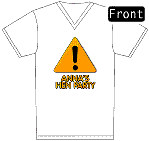 Unbranded Warning Hen Party V-Neck T-Shirt Size 8-10