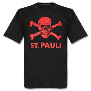 Upsolut St Pauli Skull T-Shirt - Black/Red