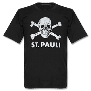 Upsolut St Pauli Skull T-Shirt - Black/Silver