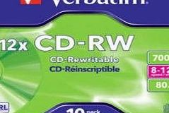 Verbatim 43148 700 MB 12x CD-RW Jewel Case (Pack of 10)