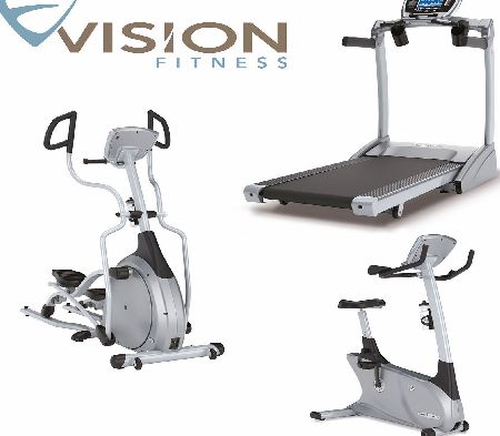 Vision Fitness Cardio Package 1: T9550 Deluxe Treadmill; X6200