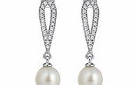 Vogue 0.8cm Blossom pearl drop earrings