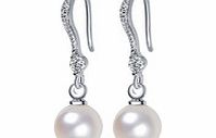 Vogue 0.8cm pearl Czech crystal earrings