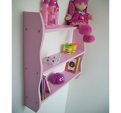 woodiquechic 70cm H Pink Girls Bedroom Shelves, Toy Storage, Kids Bookcase, Kids Furniture, Shelf, Pine Shelves.