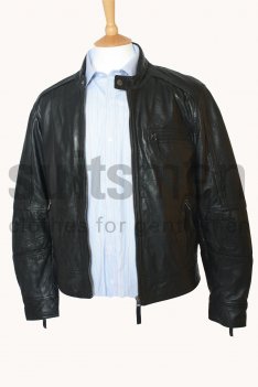 Woodland Leather Mens Perforated Bomber Jacket