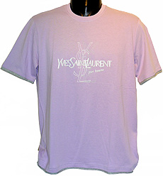 YSL Short-sleeve Crew-neck T-shirt With Large Logo And Contrast Trim
