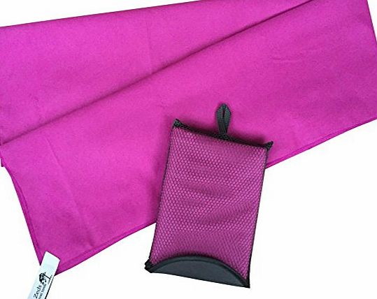 Microfibre Travel Towel - Large Size 130 x 80cm - Ultra Absorbent and Fast Drying - Lightweight and Compact - Great for Camping, Backpacking, Sports, Beach or Bath. A Great Versatile Towel (Purple)