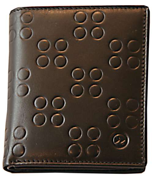 Zoom Black Circle Pattern Leather Coin Wallet by