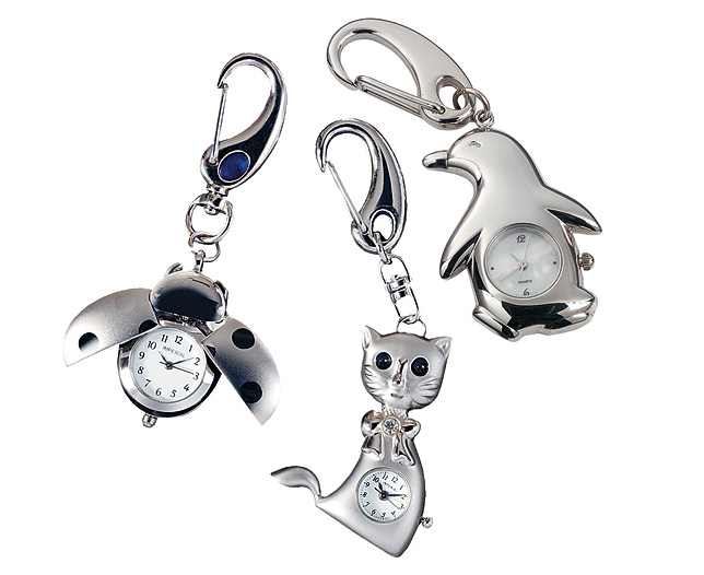 novelty Key Ring Watches, Penguin, Personalised