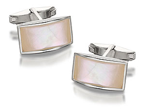 Sterling Silver And Mother Of Pearl Rectangular