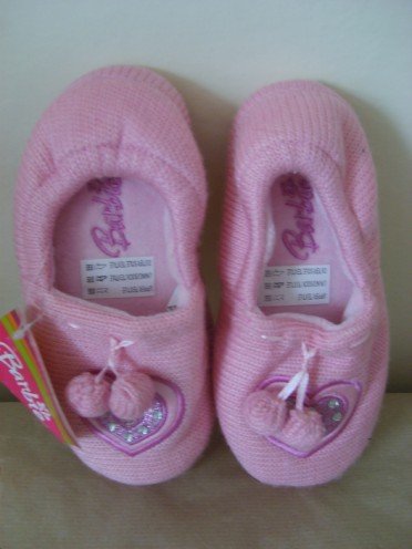 . Barbie Slippers Size 11 Pink Knitted