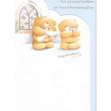 (Forever Friends) Congratulations Greetings Cards Godson Christening Day, (Forever Friends) Congratulations Greetings Cards