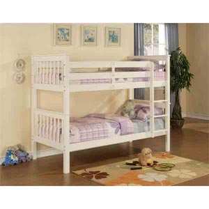 , Pavo, 3FT Single Bunk Bed - White