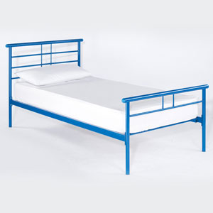 (ND) LPD , Gemini Blue, 3FT Single Metal Bedstead