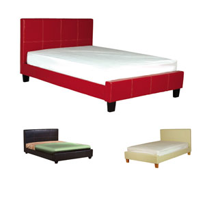 (ND) LPD , Stanton, 4FT 6 Double Leather Bedstead