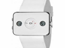 01 THE ONE Mens Turning Disc White Watch