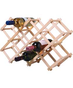 10 Bottle Wooden Folding Wine Rack