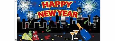 1000 Flags Happy New Year Fireworks 5x3 Flag