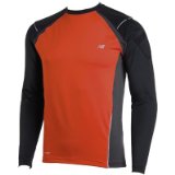 1000 Mile NEW BALANCE Fitted Knitted Mens Long Sleeve Top , S, ORANGE