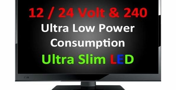 12 Volt TV Outlet 22`` 12 Volt Full HD Digital Ultra slim DVD LED TV Caravan, Boat, Marine, HGV 24 V 12V