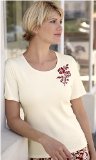 150826 Penny Plain - Cream 14 Cherry Blossom Embroidered T-Sh
