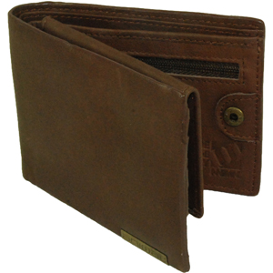 1558 Mens Animal Canada Leather Wallet. Chocolate
