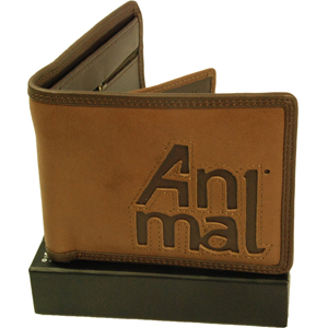 1558 Mens Animal Guinea Leather Wallet. Chocolate
