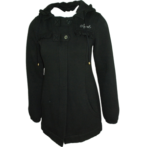 Ladies Animal Bergmann Hooded Sweat Coat. Black