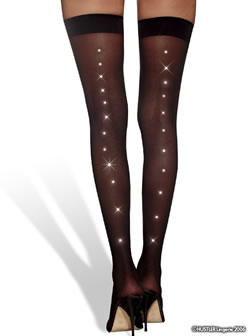 Hustler Bling Bling Rhinestone Thigh Highs