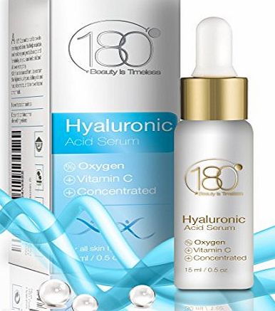 180 Cosmetics Hyaluronic Acid Serum with Oxygen and Vitamin C - Reduce Fine Lines From Day 1, Powerful Antioxidant Serum With Hyaluronic Acid - DEAL OF THE DAY