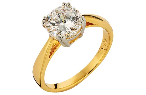 18ct Couture 18ct Gold Plated Sterling Silver 2ct Look