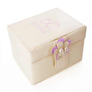 18th Birthday Cream Jewellery Box