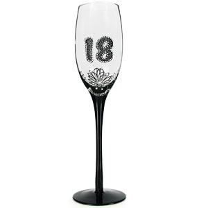 18th Birthday French Lace Style Champagne Glass